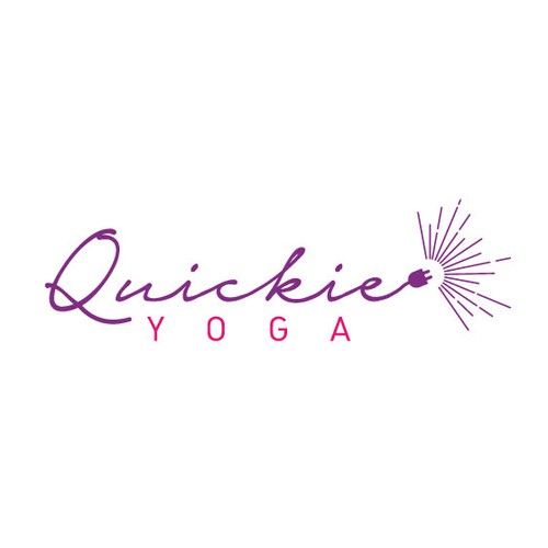 Motherhood logo with the title 'Fun, youthful logo for Quickie Yoga'