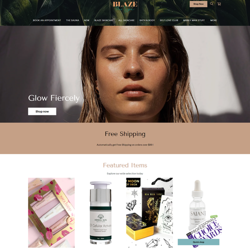 Lips design with the title 'WEBSITE DESIGN FOR SKINCARE SERVICE -BLAZE SPA'