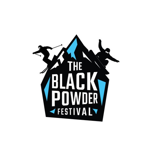Snowboard logo with the title 'Festival winter design'