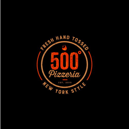 Pizza logo with the title 'Logo design for 500 Pizzeria'