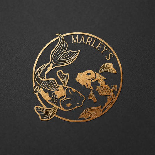 Koi design with the title 'Logo concept - Koi fish'