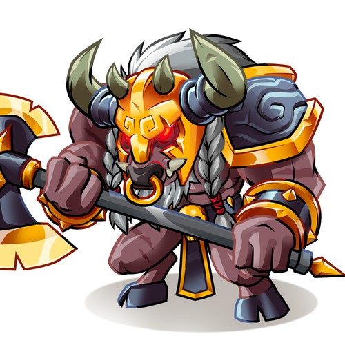 Game design artwork with the title 'Minotaur Boss'