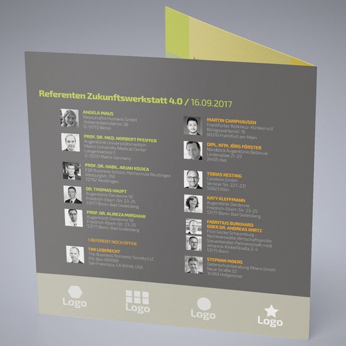 Optical design with the title 'Dardenne Zukunftswerkstatt. Arbeitswelten in der Augenheilkunde 4.0'