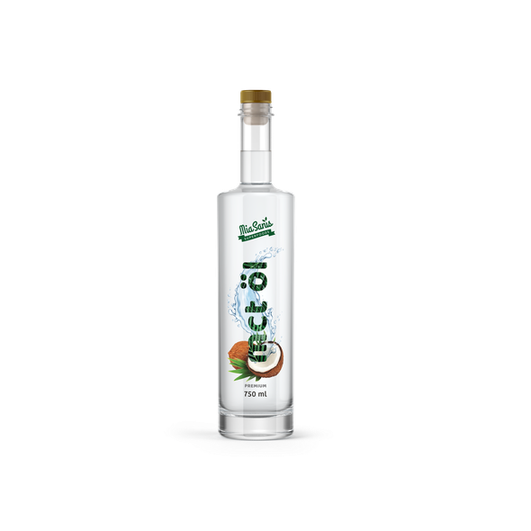 Tropical packaging with the title 'MCT Oil design'