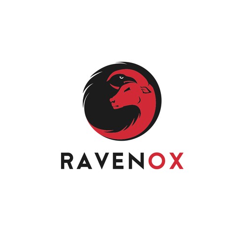 Raven logo with the title 'Modern logo for company called Ravenox'