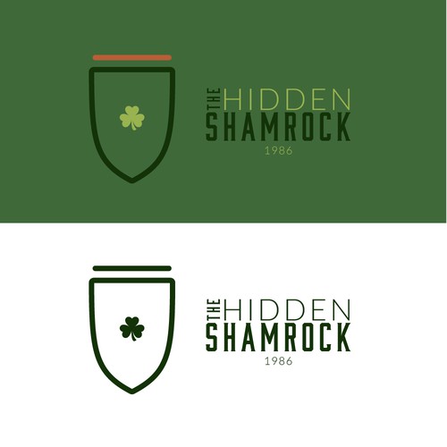 Bar and Grill logo with the title 'Hidden Shamrock Logo Concept'
