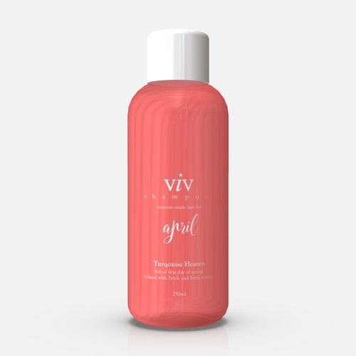 Vivid design with the title 'Shampoo label design'