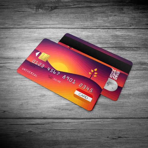 Bright artwork with the title 'Credit Card Design'