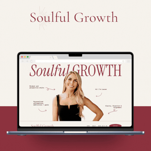 Design with the title 'Soulful Growth Website'
