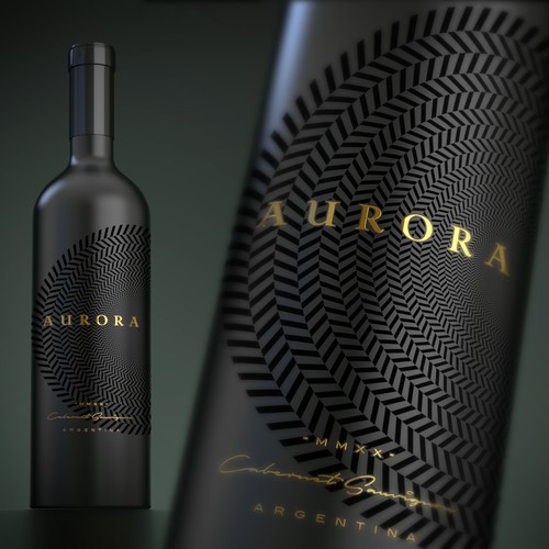 Luxury label with the title 'Aurora Wine'