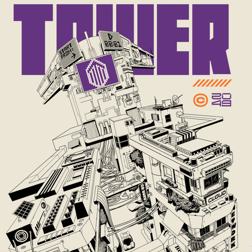 Computer t-shirt with the title 'Manga Style Tech-Wear Tower'