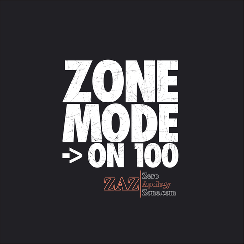 Old school t-shirt with the title 'Zone Mode -> On 100'