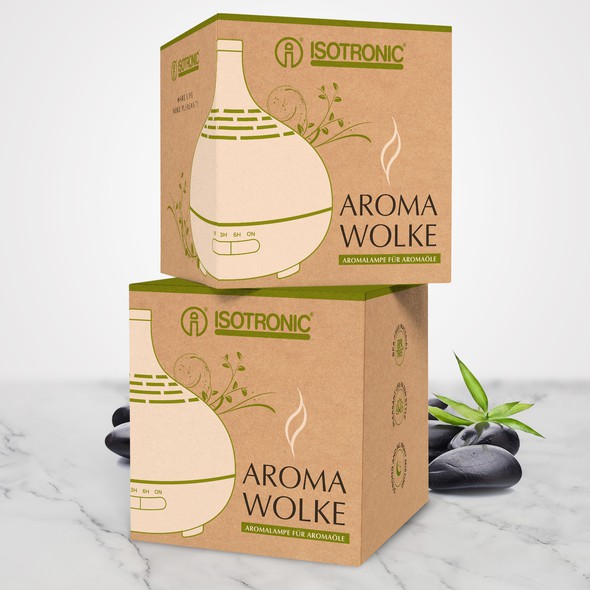 Aroma design with the title 'package and label'