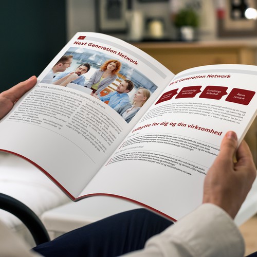 Network design with the title 'Brochure design - Next Generation Network'