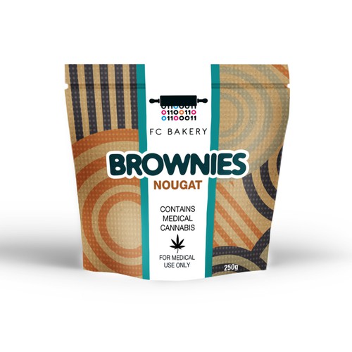 Cannabis label with the title 'Product label for an innovative bakery'