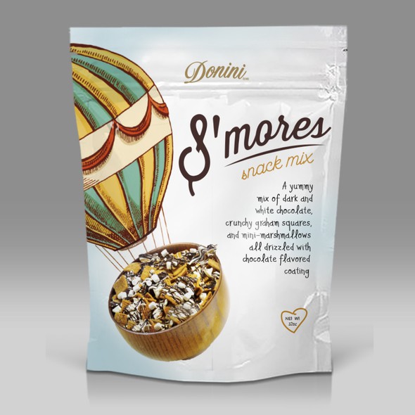 Marshmallow design with the title 'Package for S'mores Snack'