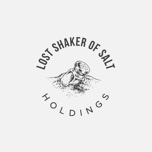 Sand logo with the title 'Classic hand-drawn logo for Lost Shaker of Salt Holdings'