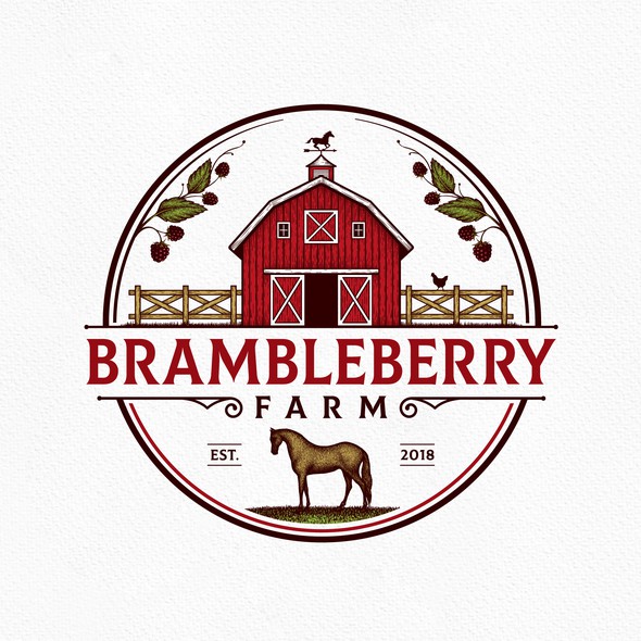 栅栏标志的标题“Brambleberry农场”