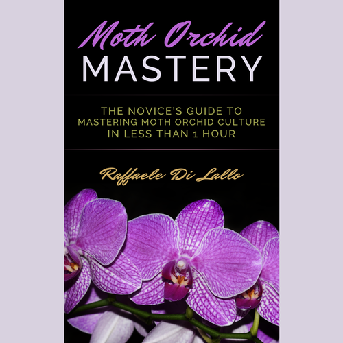 Photography book cover with the title 'Cover for Book About Orchids'