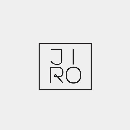Square logo with the title 'Simple typographic logo for JIRO'