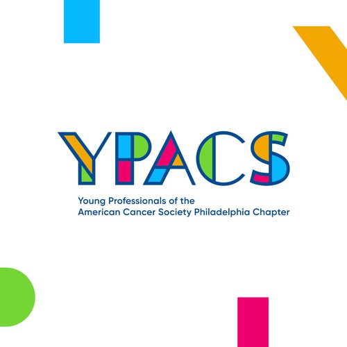Cancer ribbon logo with the title 'Colorful logo for YPACS'