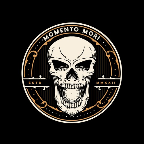 Clock logo with the title 'Momento Mori'