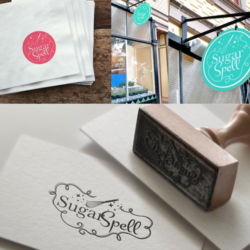 Sweet design with the title 'Create a magical logo for Sugar Spell!'