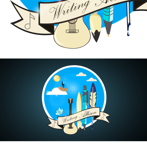 Infographic logo with the title 'infographic tools logo for music writer'