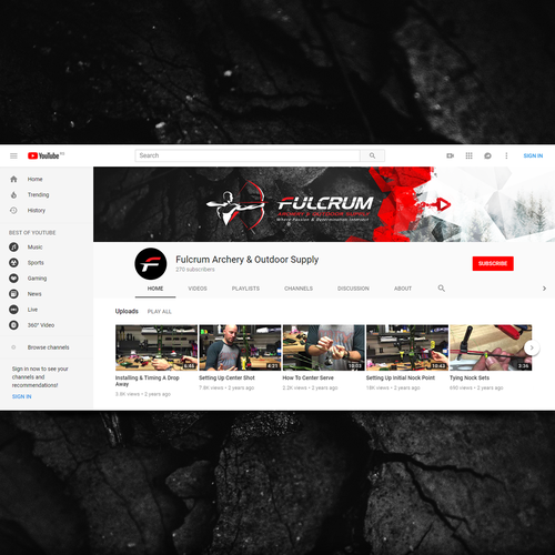 Polygonal design with the title 'Youtube cover for Fulcrum'