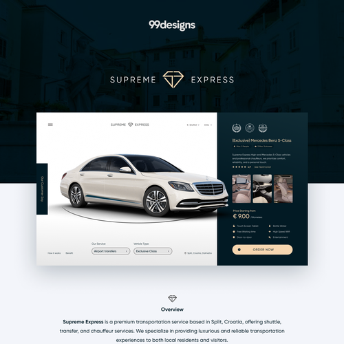 Luxury website with the title 'Luxury and Premium Chauffeur'