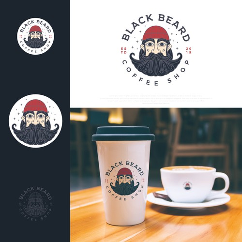 Beard design with the title 'Logo design for neighborhood Cozy Coffee Shop'