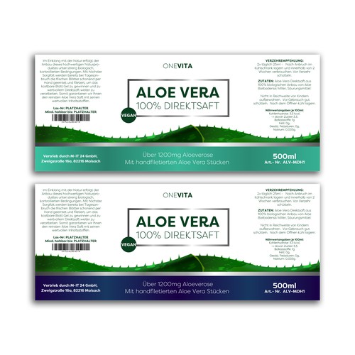 Plant label with the title 'Aloe Vera Label'