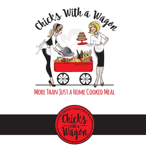 Chef design with the title 'chicks with a wagon'