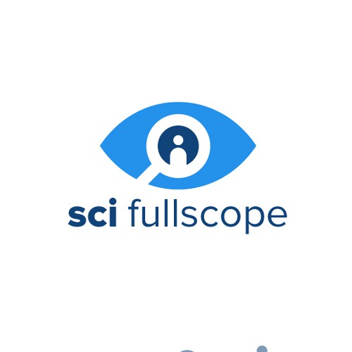 Eye brand with the title 'SCI FULLSCOPE LOGO DESIGN'