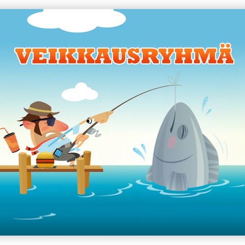 Fishing design with the title 'Facebook Cover'