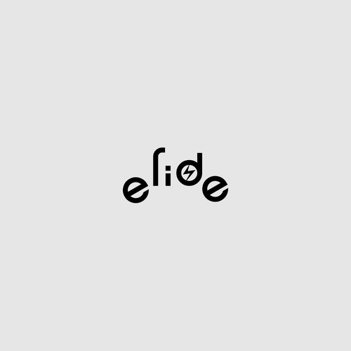 Vehicle design with the title 'Cool wordmark for electric two wheeler: e-ride'