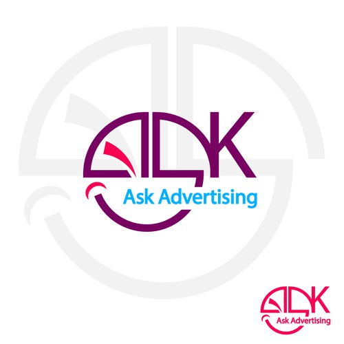 Advertising logo with the title 'ask ad. logo'