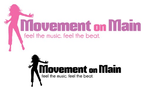 Dance school logo with the title 'Help Movement on Main with a new logo'