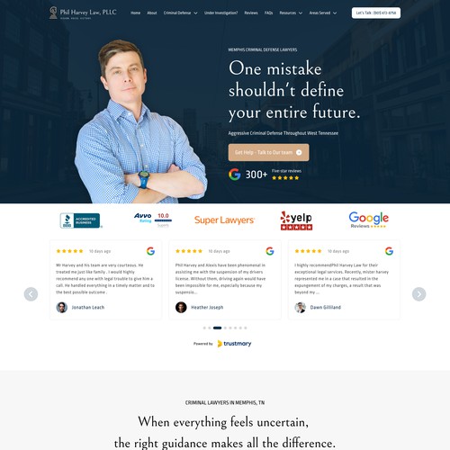 Lawyer website with the title 'Winning Lawyer Website Design'