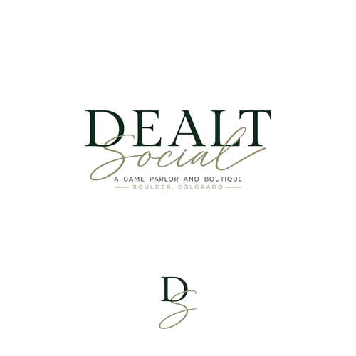 Card game design with the title 'Dealt Social logo design'