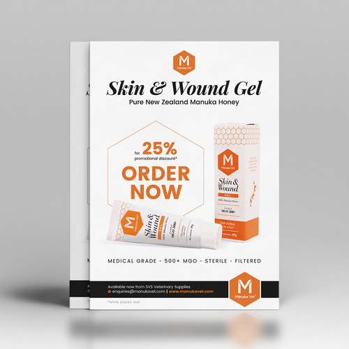 Orange design with the title 'Manuka Vet NZ Limited'