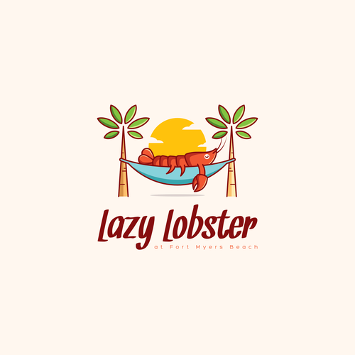 Animal brand with the title 'Cute lazy lobster logo'