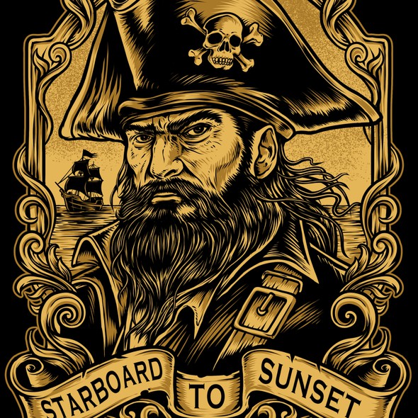 Beard t-shirt with the title 'Pirate theme merchandise'