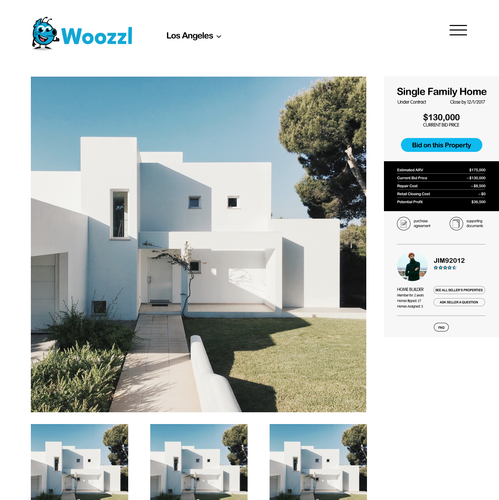 Icon website with the title 'modern & approachable real estate website'