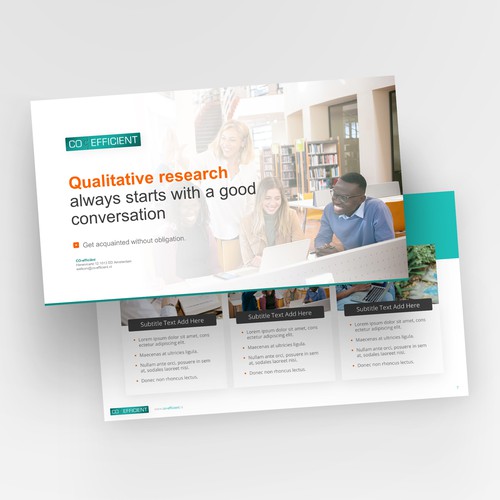 Research design with the title 'Report powerpoint template design'