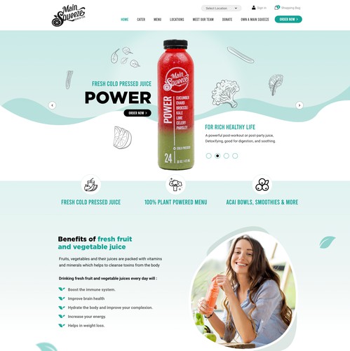 Toast design with the title 'Main Squeeze Juice Co.'