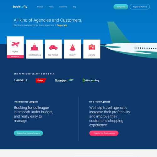 Company website with the title 'Booktofly home'