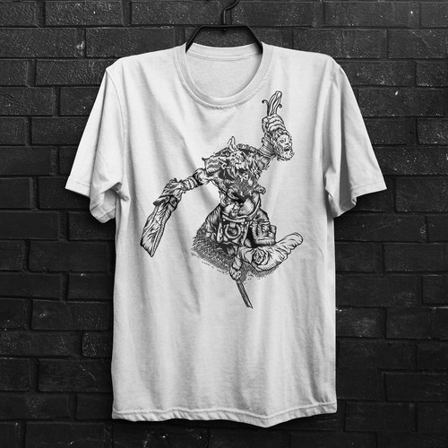 Print illustration with the title 'Vintage artistic zombie design for the print.'