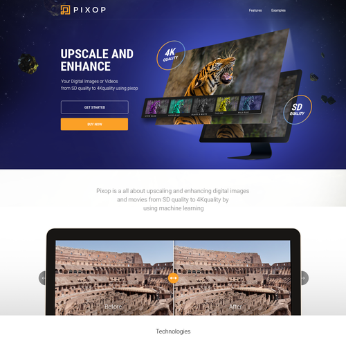 Photo editing design with the title 'Image enhancing software '