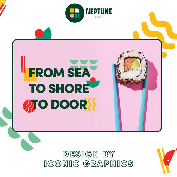 Vibrant website with the title 'Neptune Sushi Restaurant'